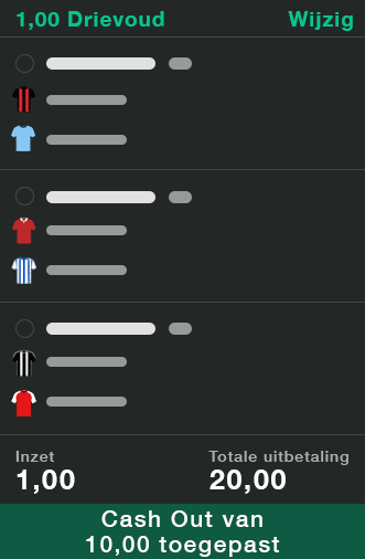 Cashed Out Bet Slip